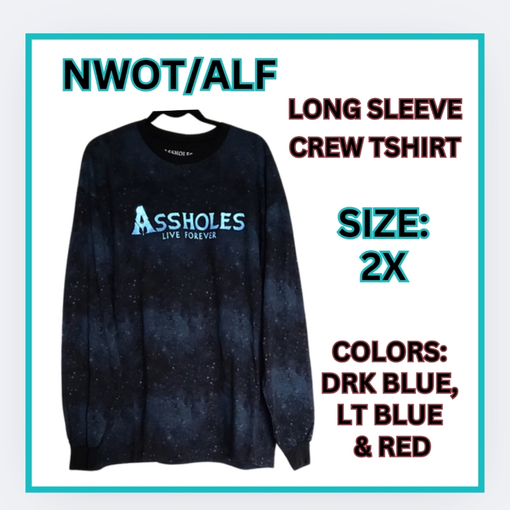 🔥 NWOT / ALF / LONG SLEEVE CREW SHIRT / SIZE XXL / TIE DYE CELESTIAL